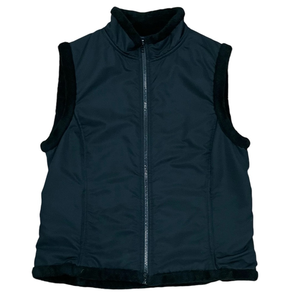 Prana Black Fleece Lined Zip Up Sleeveless Vest Large